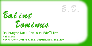 balint dominus business card
